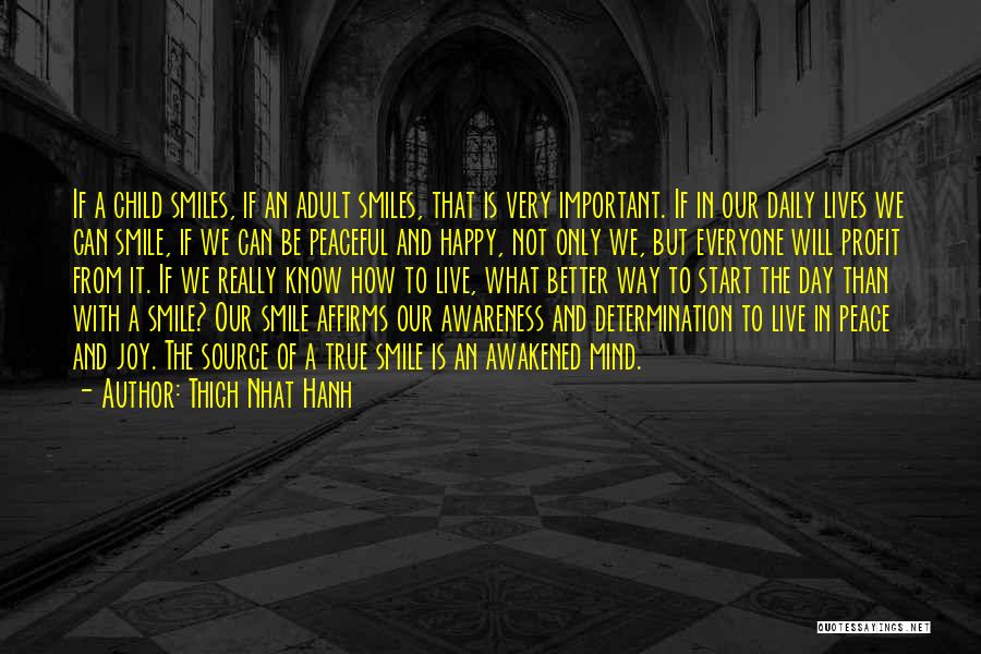 Thich Nhat Hanh Quotes: If A Child Smiles, If An Adult Smiles, That Is Very Important. If In Our Daily Lives We Can Smile,