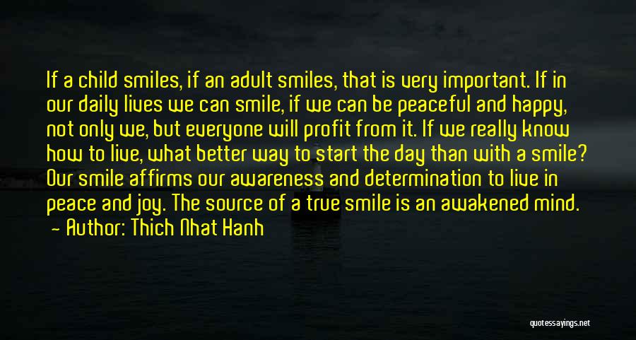 Thich Nhat Hanh Quotes: If A Child Smiles, If An Adult Smiles, That Is Very Important. If In Our Daily Lives We Can Smile,