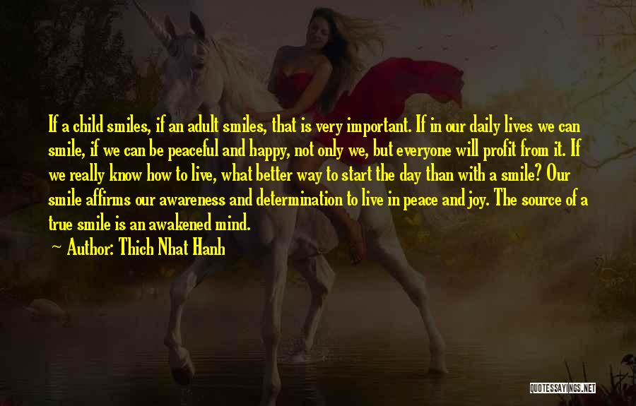 Thich Nhat Hanh Quotes: If A Child Smiles, If An Adult Smiles, That Is Very Important. If In Our Daily Lives We Can Smile,