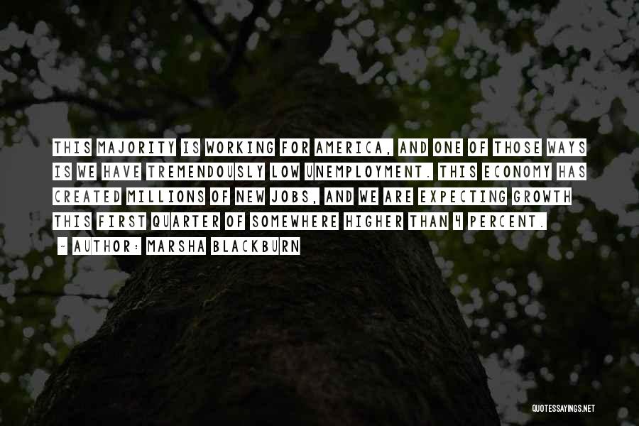 Marsha Blackburn Quotes: This Majority Is Working For America, And One Of Those Ways Is We Have Tremendously Low Unemployment. This Economy Has