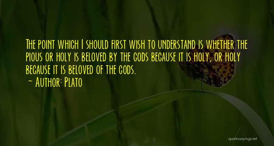 Plato Quotes: The Point Which I Should First Wish To Understand Is Whether The Pious Or Holy Is Beloved By The Gods