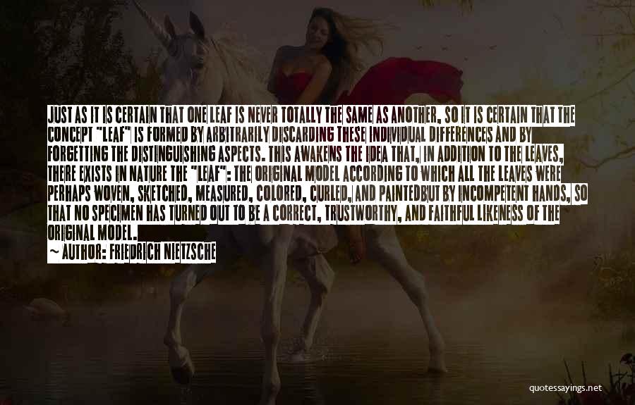 Friedrich Nietzsche Quotes: Just As It Is Certain That One Leaf Is Never Totally The Same As Another, So It Is Certain That