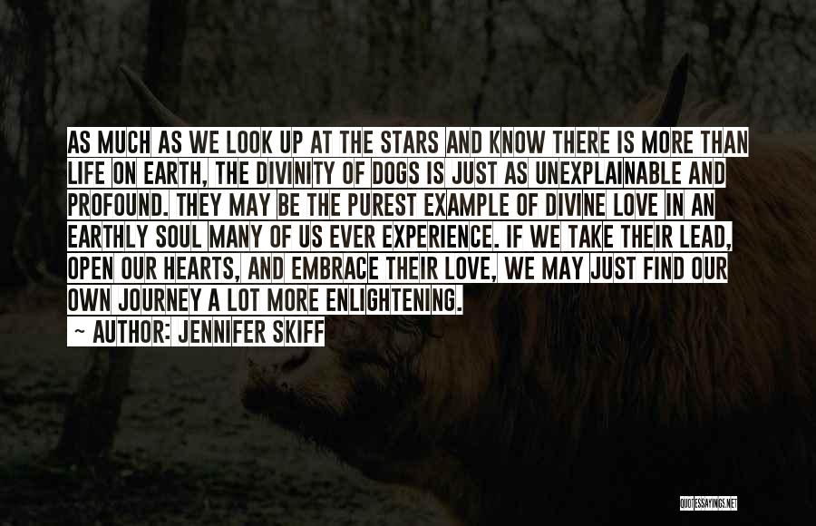 Jennifer Skiff Quotes: As Much As We Look Up At The Stars And Know There Is More Than Life On Earth, The Divinity