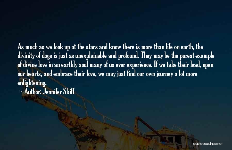 Jennifer Skiff Quotes: As Much As We Look Up At The Stars And Know There Is More Than Life On Earth, The Divinity