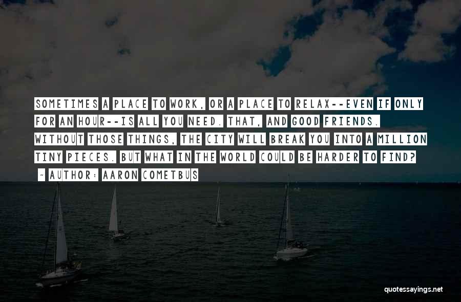 Aaron Cometbus Quotes: Sometimes A Place To Work, Or A Place To Relax--even If Only For An Hour--is All You Need. That, And