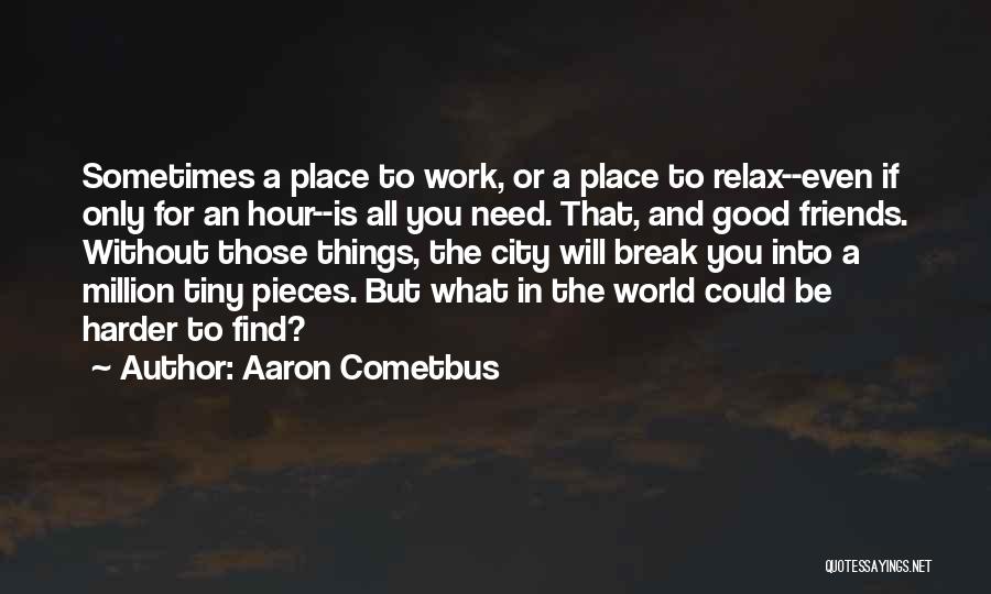 Aaron Cometbus Quotes: Sometimes A Place To Work, Or A Place To Relax--even If Only For An Hour--is All You Need. That, And
