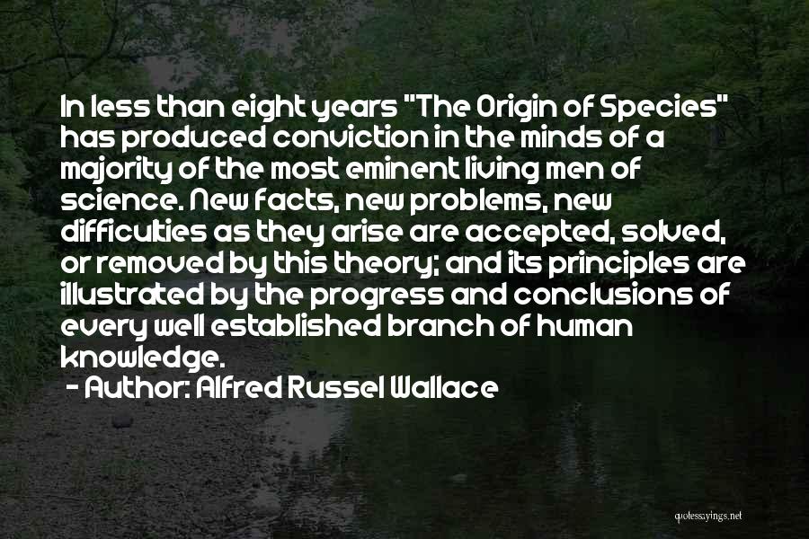 Alfred Russel Wallace Quotes: In Less Than Eight Years The Origin Of Species Has Produced Conviction In The Minds Of A Majority Of The