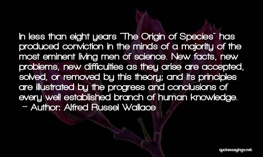 Alfred Russel Wallace Quotes: In Less Than Eight Years The Origin Of Species Has Produced Conviction In The Minds Of A Majority Of The