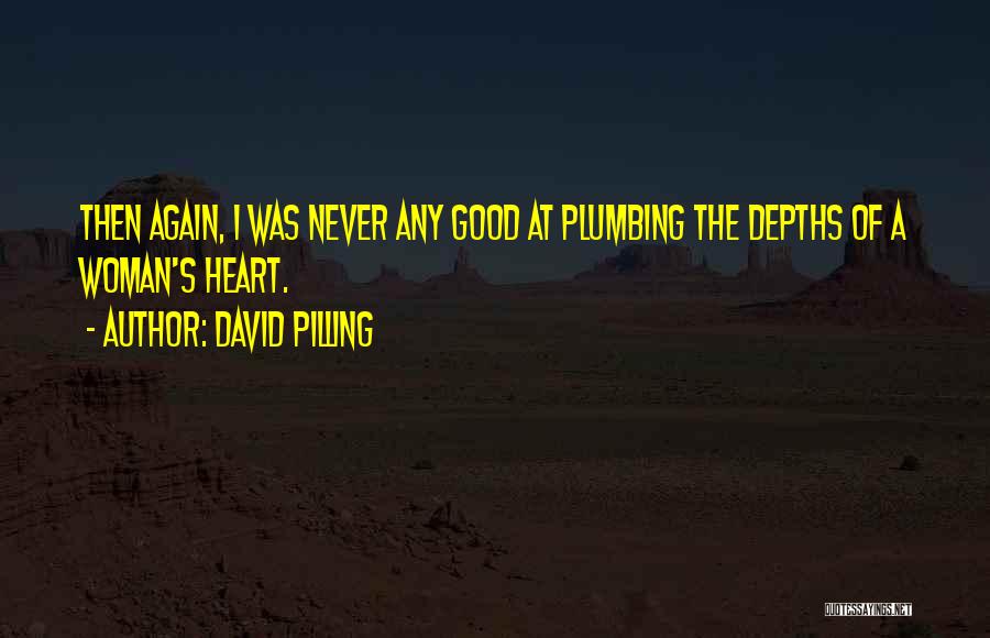 David Pilling Quotes: Then Again, I Was Never Any Good At Plumbing The Depths Of A Woman's Heart.