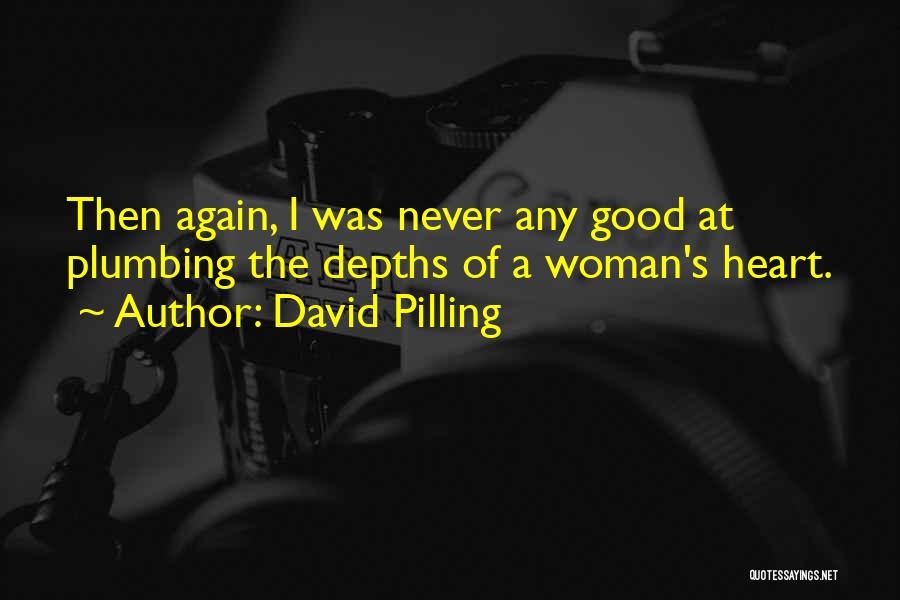 David Pilling Quotes: Then Again, I Was Never Any Good At Plumbing The Depths Of A Woman's Heart.