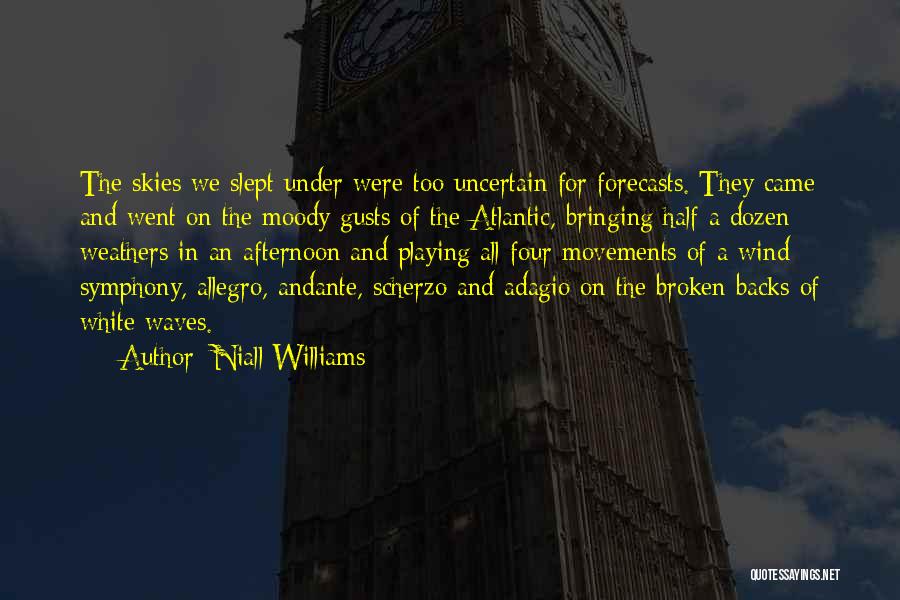 Niall Williams Quotes: The Skies We Slept Under Were Too Uncertain For Forecasts. They Came And Went On The Moody Gusts Of The