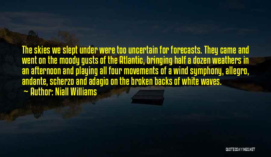 Niall Williams Quotes: The Skies We Slept Under Were Too Uncertain For Forecasts. They Came And Went On The Moody Gusts Of The