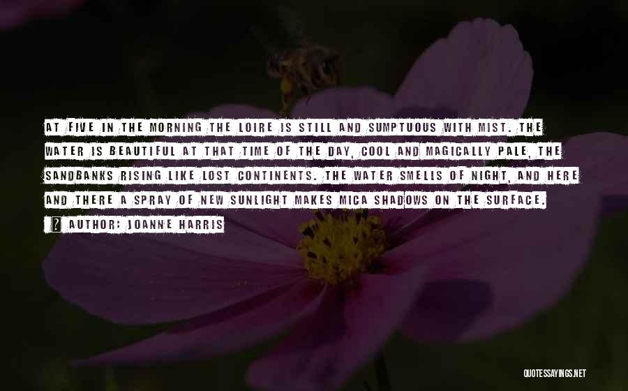 Joanne Harris Quotes: At Five In The Morning The Loire Is Still And Sumptuous With Mist. The Water Is Beautiful At That Time