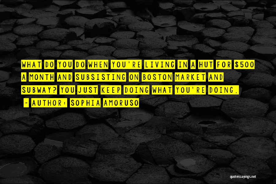 Sophia Amoruso Quotes: What Do You Do When You're Living In A Hut For $500 A Month And Subsisting On Boston Market And