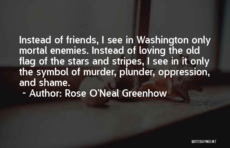 Rose O'Neal Greenhow Quotes: Instead Of Friends, I See In Washington Only Mortal Enemies. Instead Of Loving The Old Flag Of The Stars And