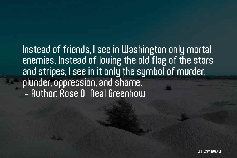 Rose O'Neal Greenhow Quotes: Instead Of Friends, I See In Washington Only Mortal Enemies. Instead Of Loving The Old Flag Of The Stars And