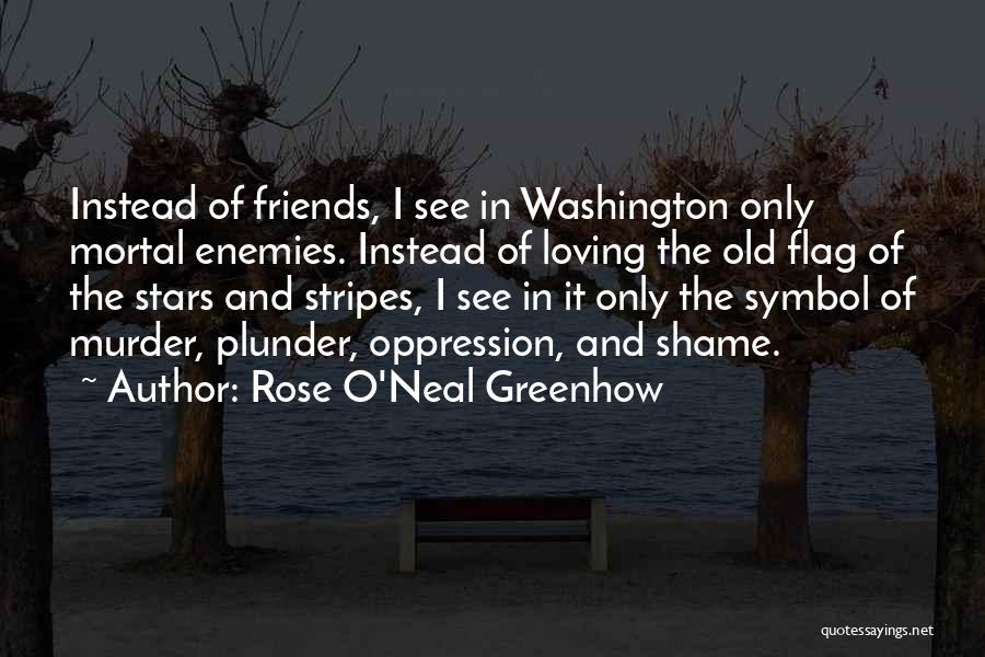 Rose O'Neal Greenhow Quotes: Instead Of Friends, I See In Washington Only Mortal Enemies. Instead Of Loving The Old Flag Of The Stars And