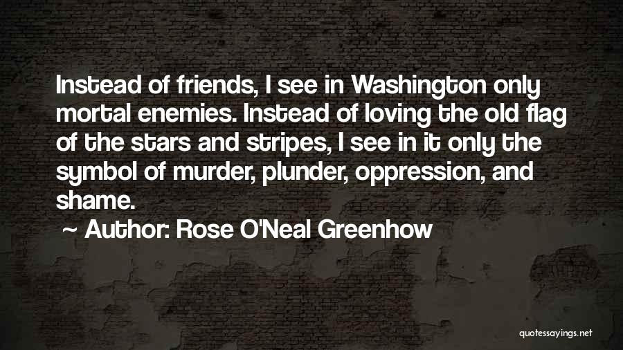 Rose O'Neal Greenhow Quotes: Instead Of Friends, I See In Washington Only Mortal Enemies. Instead Of Loving The Old Flag Of The Stars And