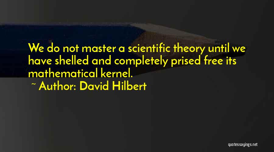 David Hilbert Quotes: We Do Not Master A Scientific Theory Until We Have Shelled And Completely Prised Free Its Mathematical Kernel.