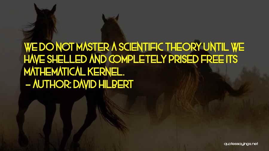 David Hilbert Quotes: We Do Not Master A Scientific Theory Until We Have Shelled And Completely Prised Free Its Mathematical Kernel.