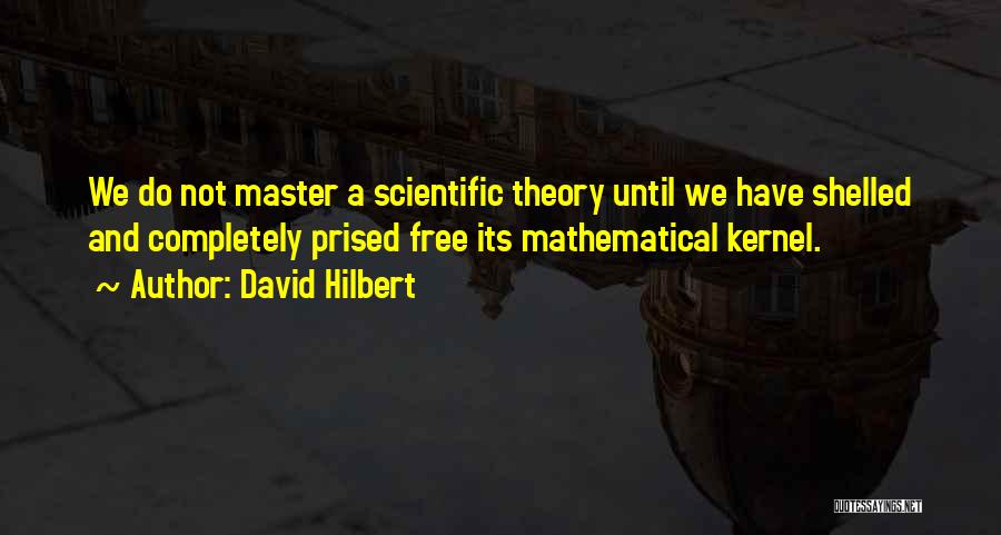 David Hilbert Quotes: We Do Not Master A Scientific Theory Until We Have Shelled And Completely Prised Free Its Mathematical Kernel.