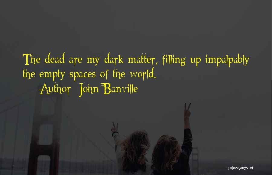 John Banville Quotes: The Dead Are My Dark Matter, Filling Up Impalpably The Empty Spaces Of The World.