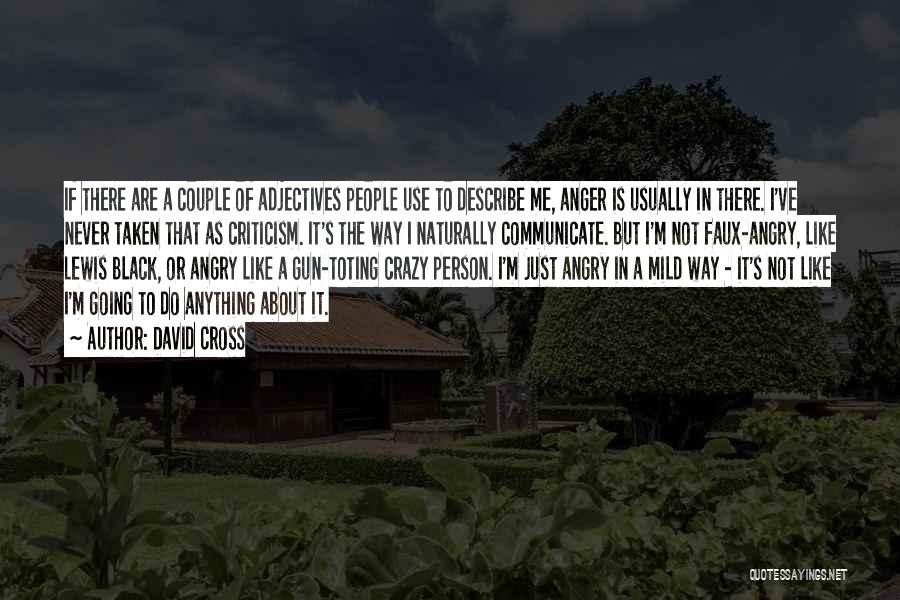 David Cross Quotes: If There Are A Couple Of Adjectives People Use To Describe Me, Anger Is Usually In There. I've Never Taken
