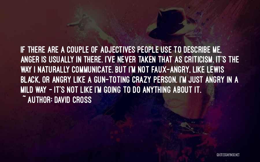 David Cross Quotes: If There Are A Couple Of Adjectives People Use To Describe Me, Anger Is Usually In There. I've Never Taken