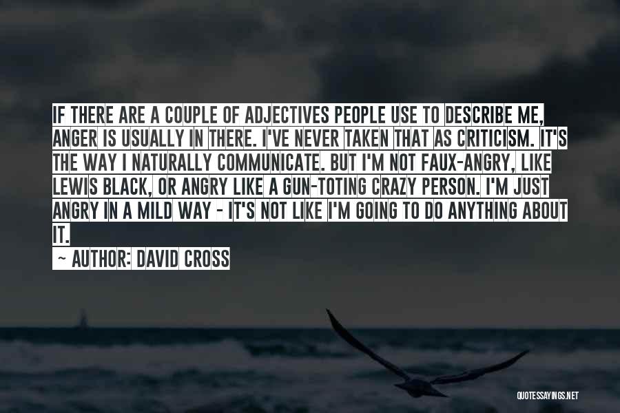 David Cross Quotes: If There Are A Couple Of Adjectives People Use To Describe Me, Anger Is Usually In There. I've Never Taken
