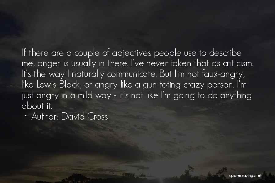 David Cross Quotes: If There Are A Couple Of Adjectives People Use To Describe Me, Anger Is Usually In There. I've Never Taken