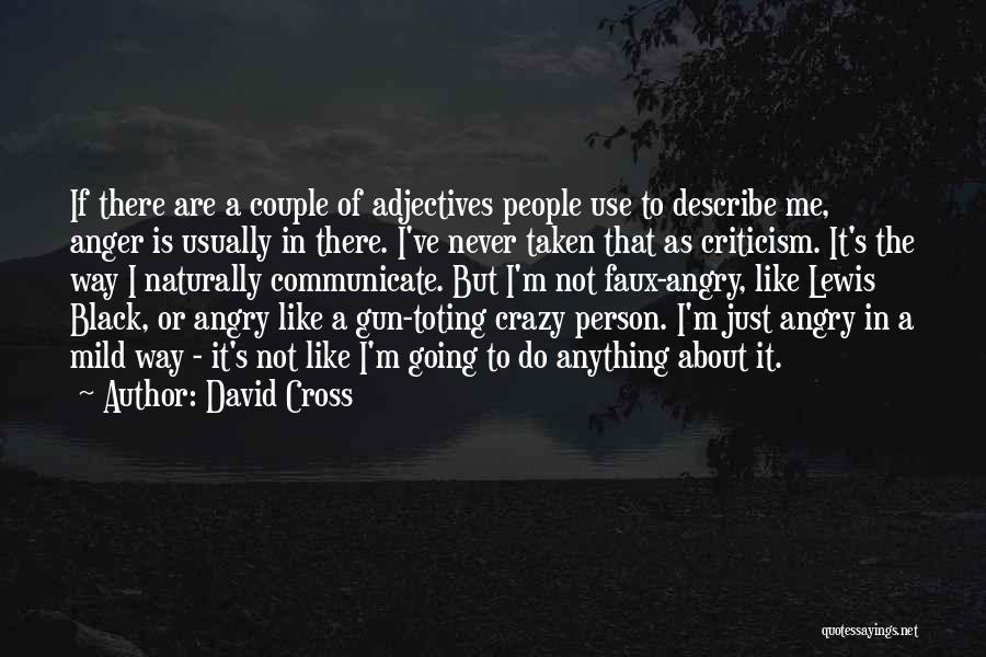 David Cross Quotes: If There Are A Couple Of Adjectives People Use To Describe Me, Anger Is Usually In There. I've Never Taken
