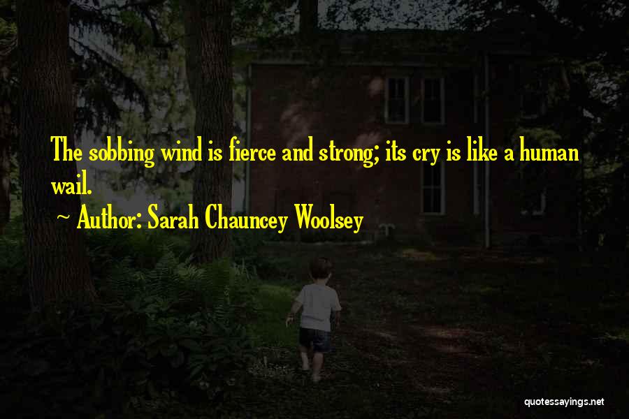 Sarah Chauncey Woolsey Quotes: The Sobbing Wind Is Fierce And Strong; Its Cry Is Like A Human Wail.