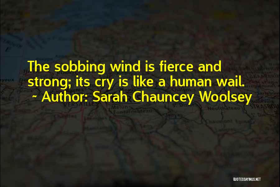 Sarah Chauncey Woolsey Quotes: The Sobbing Wind Is Fierce And Strong; Its Cry Is Like A Human Wail.