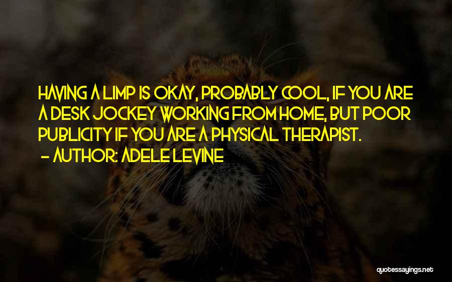 Adele Levine Quotes: Having A Limp Is Okay, Probably Cool, If You Are A Desk Jockey Working From Home, But Poor Publicity If
