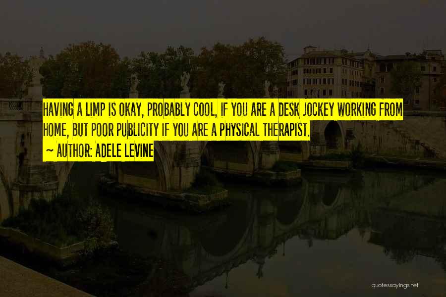 Adele Levine Quotes: Having A Limp Is Okay, Probably Cool, If You Are A Desk Jockey Working From Home, But Poor Publicity If