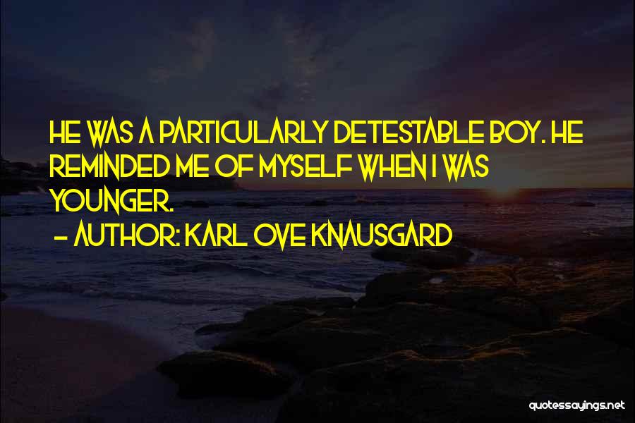 Karl Ove Knausgard Quotes: He Was A Particularly Detestable Boy. He Reminded Me Of Myself When I Was Younger.