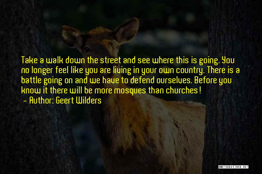 Geert Wilders Quotes: Take A Walk Down The Street And See Where This Is Going. You No Longer Feel Like You Are Living