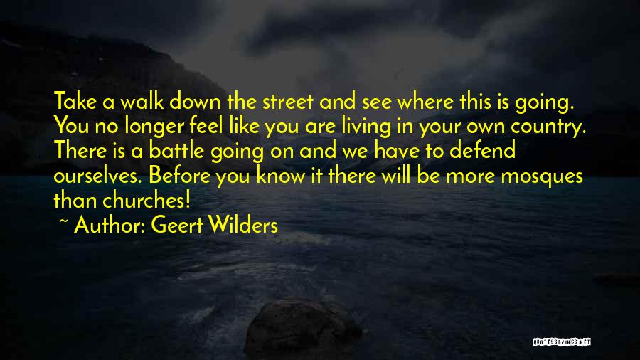 Geert Wilders Quotes: Take A Walk Down The Street And See Where This Is Going. You No Longer Feel Like You Are Living