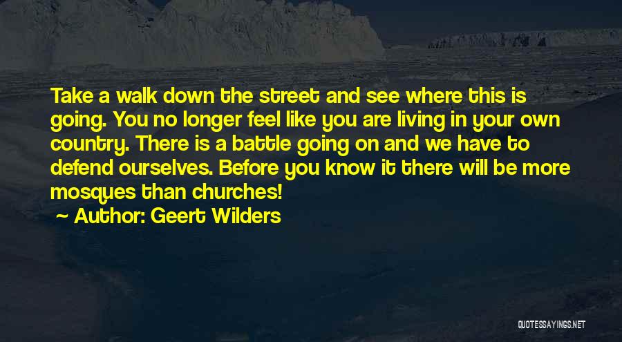 Geert Wilders Quotes: Take A Walk Down The Street And See Where This Is Going. You No Longer Feel Like You Are Living