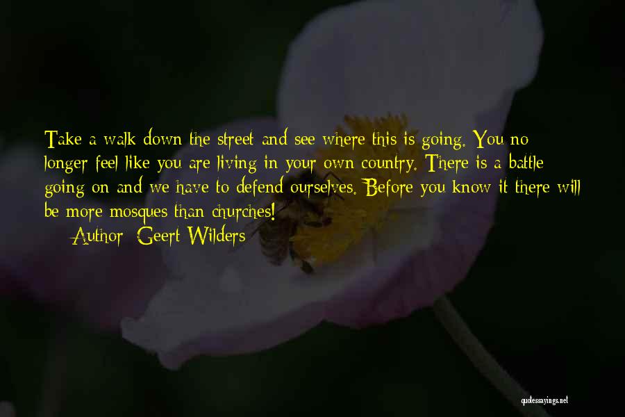 Geert Wilders Quotes: Take A Walk Down The Street And See Where This Is Going. You No Longer Feel Like You Are Living