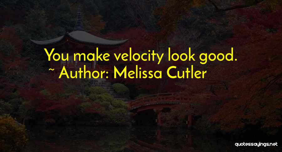 Melissa Cutler Quotes: You Make Velocity Look Good.