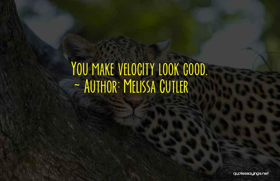 Melissa Cutler Quotes: You Make Velocity Look Good.