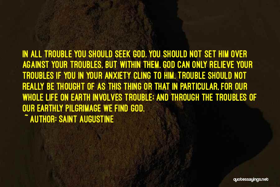 Saint Augustine Quotes: In All Trouble You Should Seek God. You Should Not Set Him Over Against Your Troubles, But Within Them. God