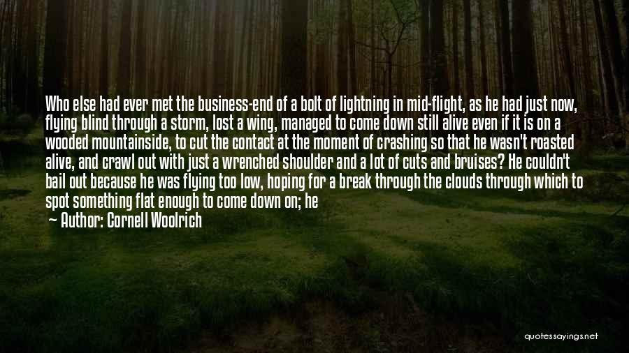 Cornell Woolrich Quotes: Who Else Had Ever Met The Business-end Of A Bolt Of Lightning In Mid-flight, As He Had Just Now, Flying