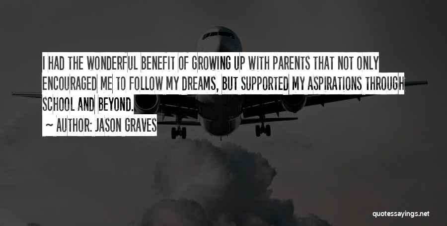 Jason Graves Quotes: I Had The Wonderful Benefit Of Growing Up With Parents That Not Only Encouraged Me To Follow My Dreams, But