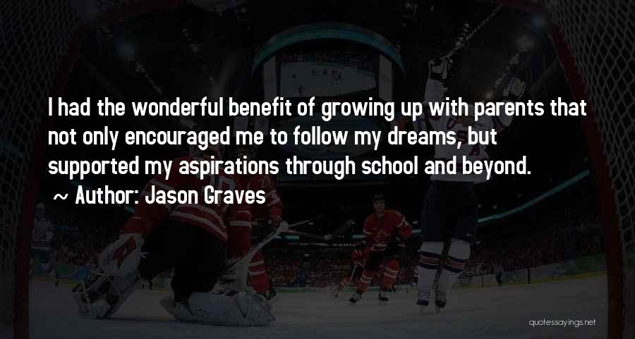 Jason Graves Quotes: I Had The Wonderful Benefit Of Growing Up With Parents That Not Only Encouraged Me To Follow My Dreams, But