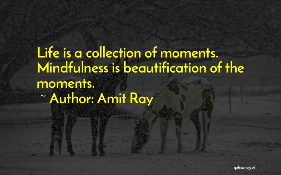 Amit Ray Quotes: Life Is A Collection Of Moments. Mindfulness Is Beautification Of The Moments.