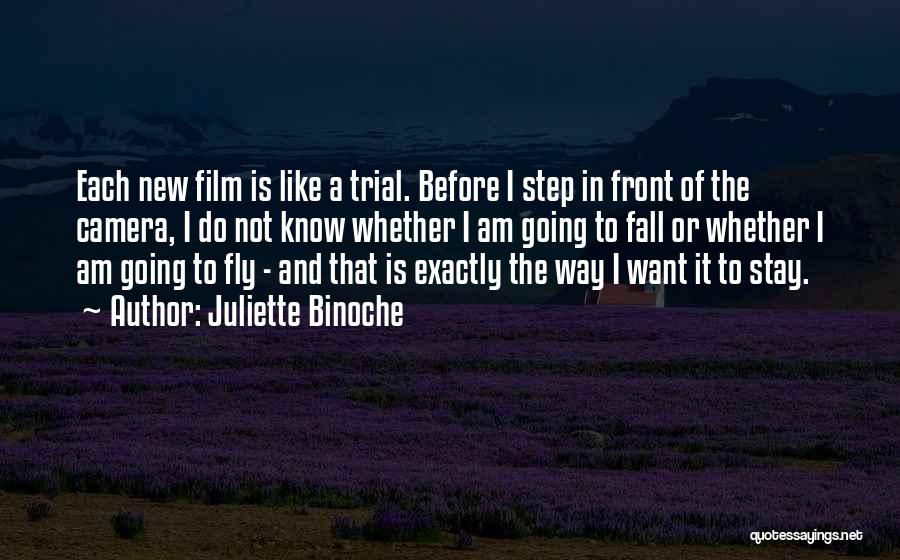Juliette Binoche Quotes: Each New Film Is Like A Trial. Before I Step In Front Of The Camera, I Do Not Know Whether
