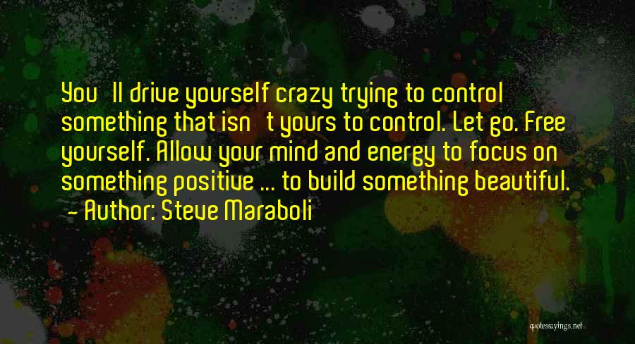 Steve Maraboli Quotes: You'll Drive Yourself Crazy Trying To Control Something That Isn't Yours To Control. Let Go. Free Yourself. Allow Your Mind