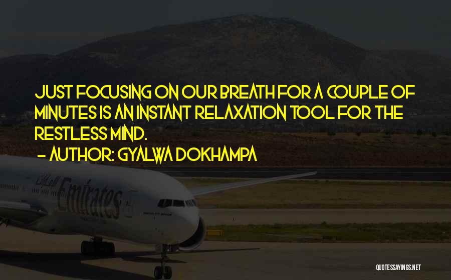 Gyalwa Dokhampa Quotes: Just Focusing On Our Breath For A Couple Of Minutes Is An Instant Relaxation Tool For The Restless Mind.